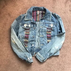 Free people distressed denim jacket